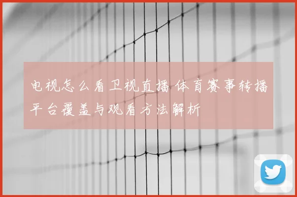 电视怎么看卫视直播 体育赛事转播平台覆盖与观看方法解析